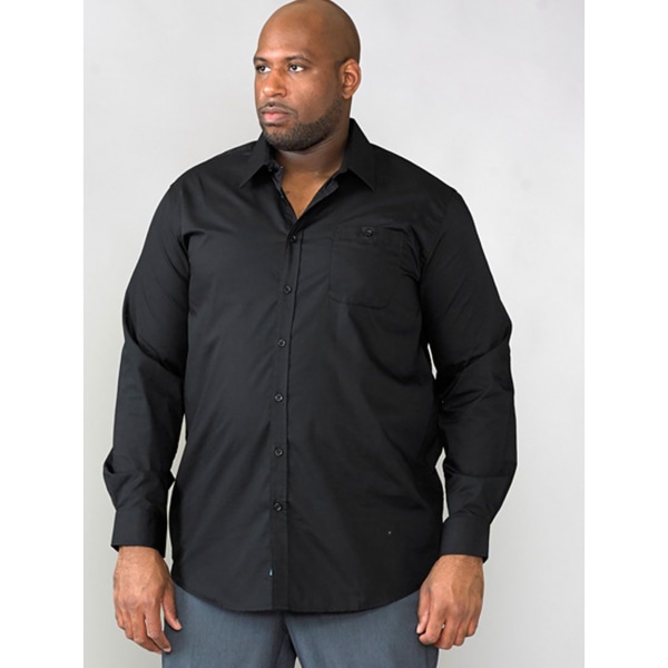 D555 Herr Corbin Kingsize långärmad klassisk vanlig skjorta 2XL Black 2XL