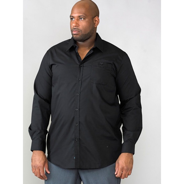 D555 Herr Corbin Kingsize långärmad klassisk vanlig skjorta 5XL Black 5XL