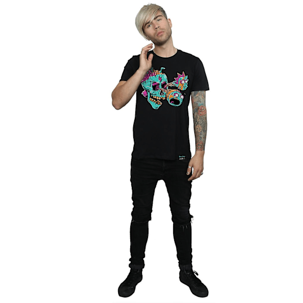 Rick And Morty Herr Eyeball Skull Bomull T-shirt S Svart Black S