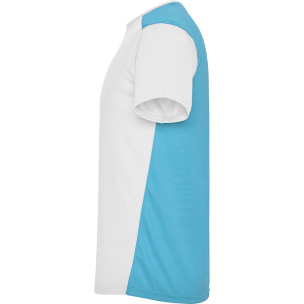 Roly Unisex Detroit T-shirt för vuxna, kortärmad, sport, L, vit/ White/Turquiose L