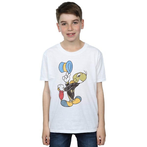 Disney Boys Pinocchio Jiminy Cricket T-shirt 9-11 år Vit White 9-11 Years