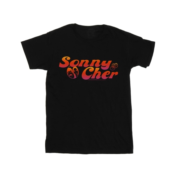 Sonny & Cher Girls Gradient Logo Bomull T-shirt 7-8 år Svart Black 7-8 Years