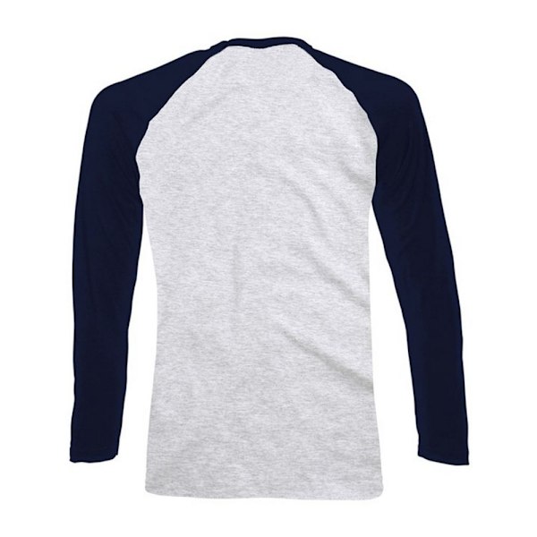 Fruit of the Loom herr långärmad baseball T-shirt M grå/mörkblå Grey/Deep Navy M