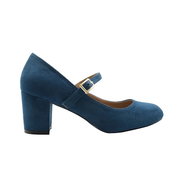 Var kommer det ifrån Dam/Dam Araceli Mocka Bred Block Heel M Navy 4 UK Wide