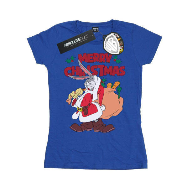 Looney Tunes Dam/Dam Santa Bugs Bunny Cotton T-shirt XL R Royal Blue XL