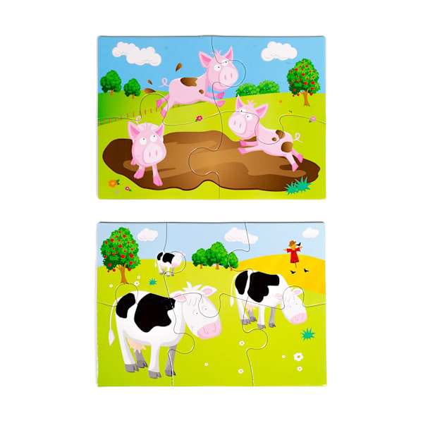 Kids Create Farm Animals Pussel (4-pack) En Storlek Flerfärgad Multicoloured One Size