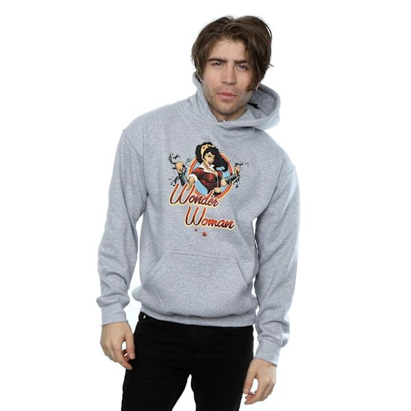 DC Comics Herr DC Bombshells Wonder Woman Badge Hoodie L Heathe Heather Grey L