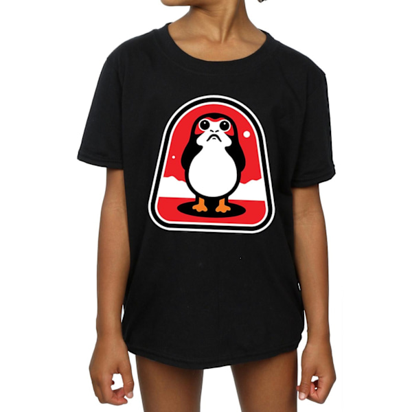 Star Wars Girls The Last Jedi Porgs Badge Bomull T-shirt 12-13 Black 12-13 Years