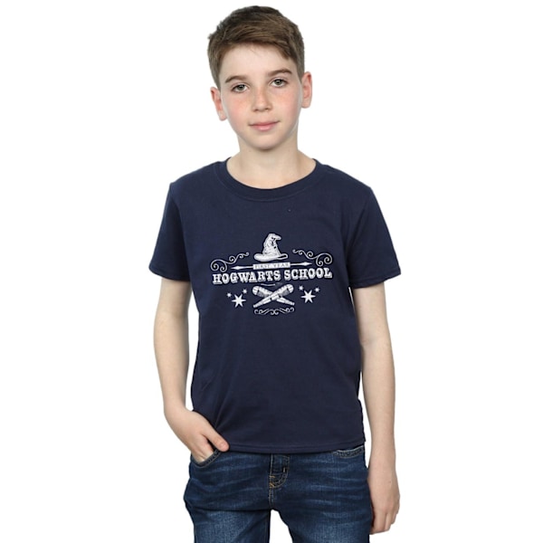 Harry Potter Boys Hogwarts Första Året T-Shirt 12-13 År Marinblå Navy Blue 12-13 Years