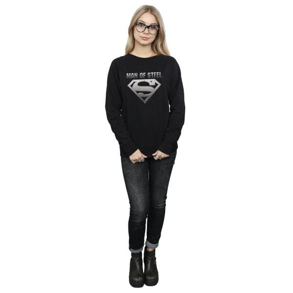 DC Comics Dam/Ladies Superman Man Of Steel Shield Sweatshirt Black L