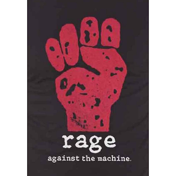 Rage Against the Machine Unisex Vuxen Röd Fist Baktryck Cotto Black L