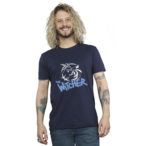 Netflix The Witcher Spray Logo T-shirt S Marinblå Navy Blue S