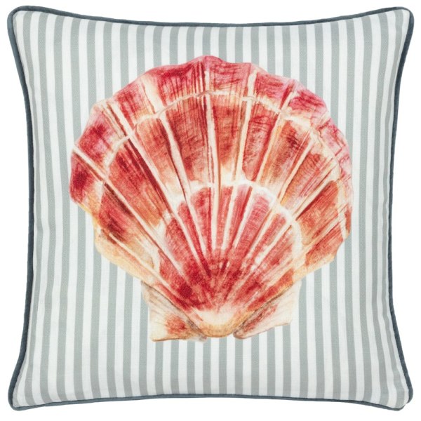 Evans Lichfield Salcombe Piped Scallop Kuddfodral 43cm x 43cm Multicoloured 43cm x 43cm