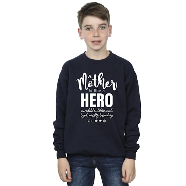 Marvel Boys Avengers Mother Hero Sweatshirt 7-8 år Marinblå Navy Blue 7-8 Years