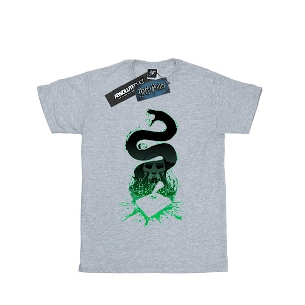 Harry Potter T-shirt i bomull med Nagini-silhuett för flickor, 5-6 år, S Sports Grey 5-6 Years