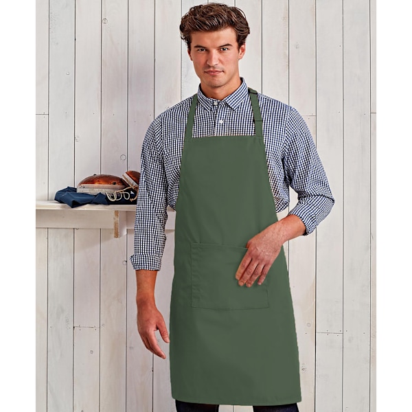 Premier Dam/Kvinnors Färger Bip Förkläde Med Ficka / Arbetskläder Moss Green One Size