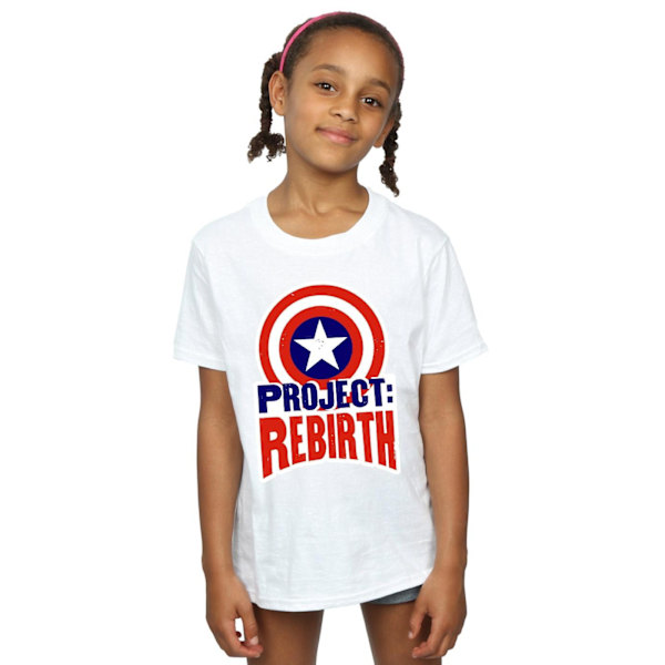 Marvel Girls Captain America Project Rebirth Bomull T-shirt 9-11 White 9-11 Years