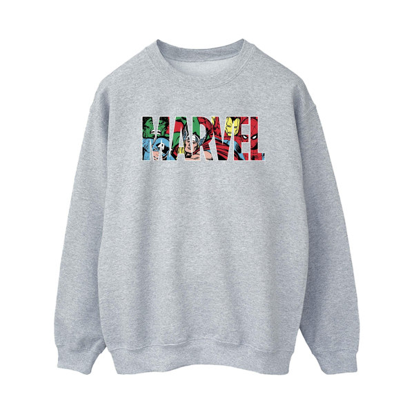 Marvel Dam/Kvinnor Infill Logo Heather Sweatshirt L Grå Grey L