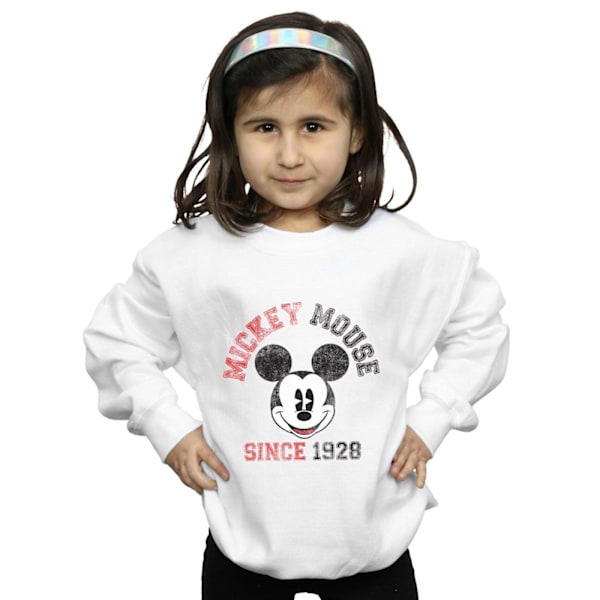 Disney Girls Minnie Mouse Sedan 1928 Sweatshirt 7-8 År Vit White 7-8 Years