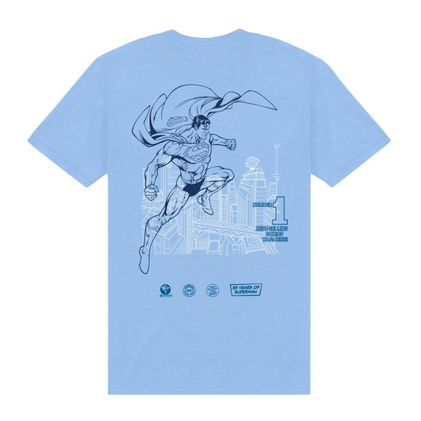 Superman Unisex Vuxen Nummer Ett T-shirt L Blå Blue L