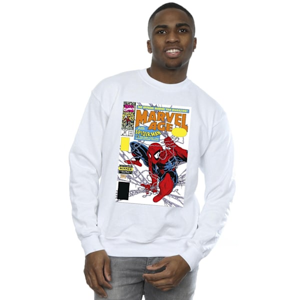 Marvel Mens Spider-Man Marvel Age Comic Cover Sweatshirt L Vit White L