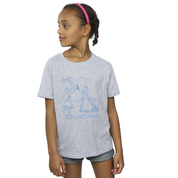Disney Girls Frozen Magic Christmas Bomull T-shirt 3-4 år Sp Sports Grey 3-4 Years