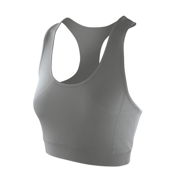 Spiro Womens/Ladies Softex Stretch Sports Sleeveless Crop Top X Black XL