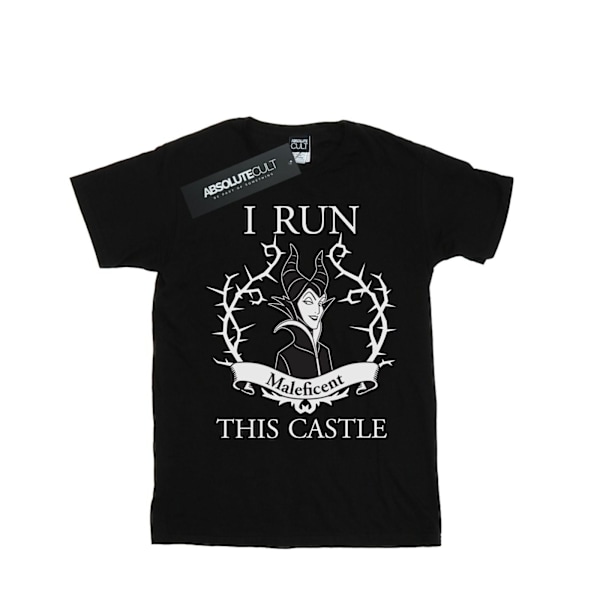 Maleficent Girls I Run This Castle Bomull T-shirt 7-8 år Bla Black 7-8 Years