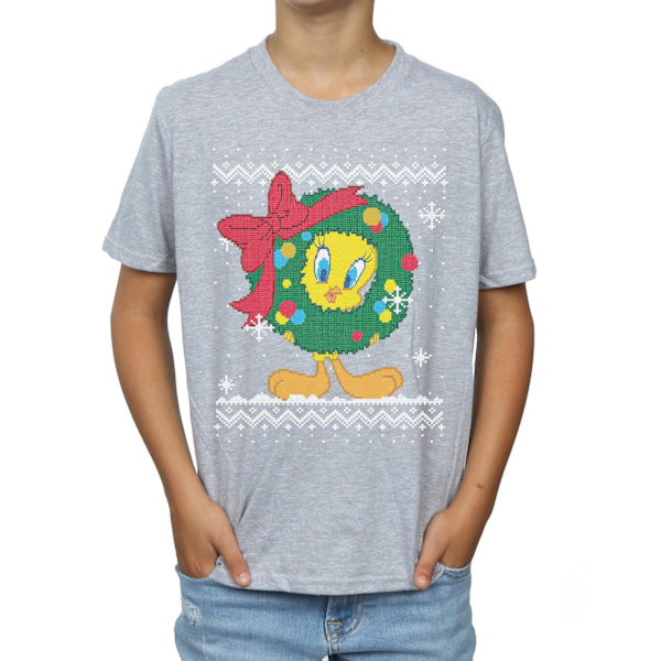 Looney Tunes Boys Tweety Pie Jul Fair Isle T-shirt 5-6 år Sports Grey 5-6 Years