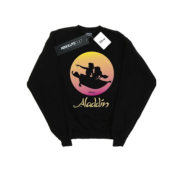 Disney Dam/Kvinnor Aladdin Flygande Solnedgång Sweatshirt XL Svart Black XL