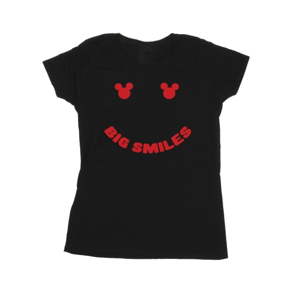 Disney Mickey Mouse Stort leende T-shirt i bomull för damer/damer S Bl Black S