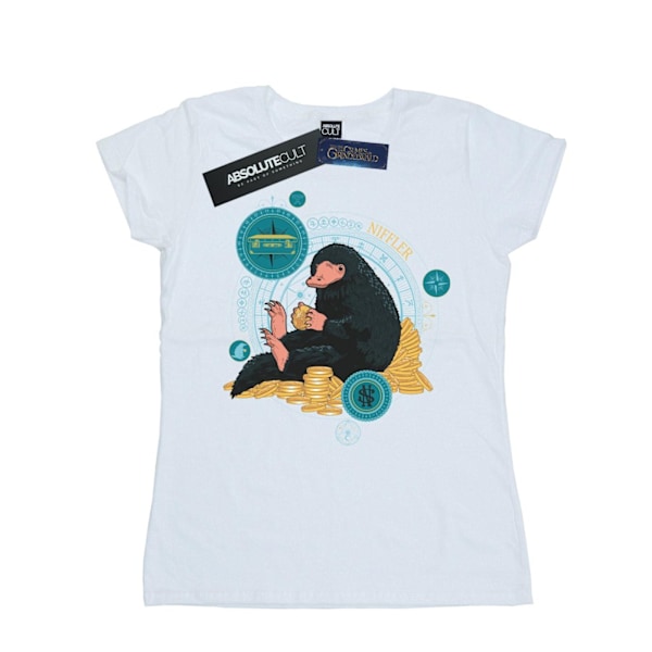 Fantastiska vidunder Kvinnor/Damer Sittande Niffler Bomull T-shirt X White XXL