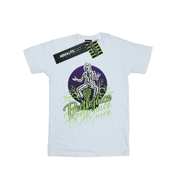 Beetlejuice Dam/Damer Blekt Pose Bomull Pojkvän T-shirt 3 White 3XL