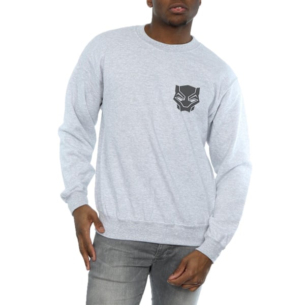 Marvel Herr Svart Panter Svart På Svart Brösttryck Sweatshirt Sports Grey M
