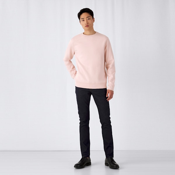 B&C Herr King Crew Neck Tröja XS Soft Rose Soft Rose XS