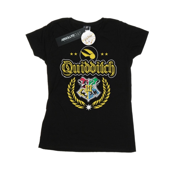 Harry Potter Dam/Kvinnor Quidditch Crest Bomull T-shirt L Bla Black L