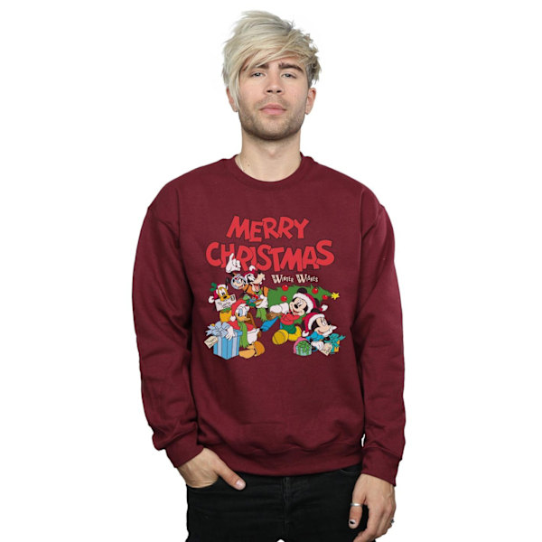 Disney Herr Mickey And Friends Winter Wishes Sweatshirt XXL Bur Burgundy XXL