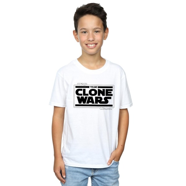 Star Wars Boys Clone Wars Logo T-shirt 3-4 år Vit White 3-4 Years