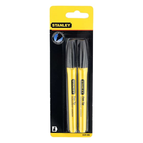 Stanley Fatmax Permanent Markerpenna med Fin Spets (2-pack) En St Yellow/Black One Size
