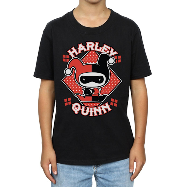 DC Comics Boys Chibi Harley Quinn Badge T-Shirt 5-6 år Svart Black 5-6 Years