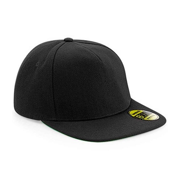 Beechfield Original Flat Peak Snapback Cap One Size Svart/Svart Black/Black One Size