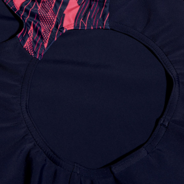 Speedo Girls Hyperboom Splice Muscleback One Piece Swimsuit 5-6 Navy/Pink 5-6 Years