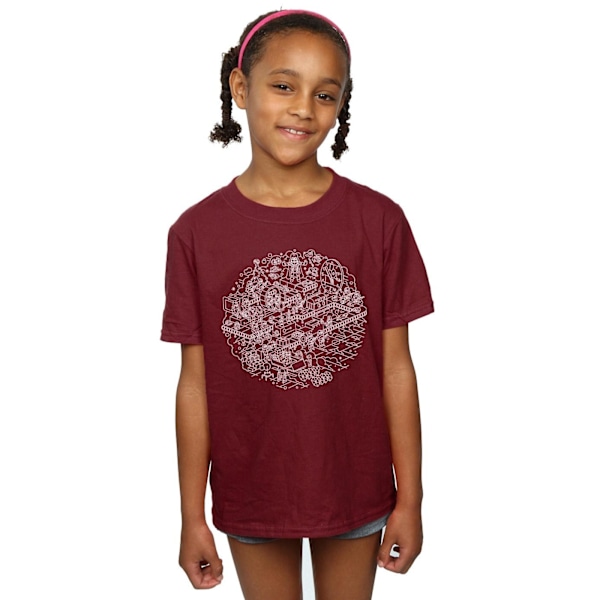 Star Wars flickor jul Dödsstjärnan bomull T-shirt 5-6 år B Burgundy 5-6 Years