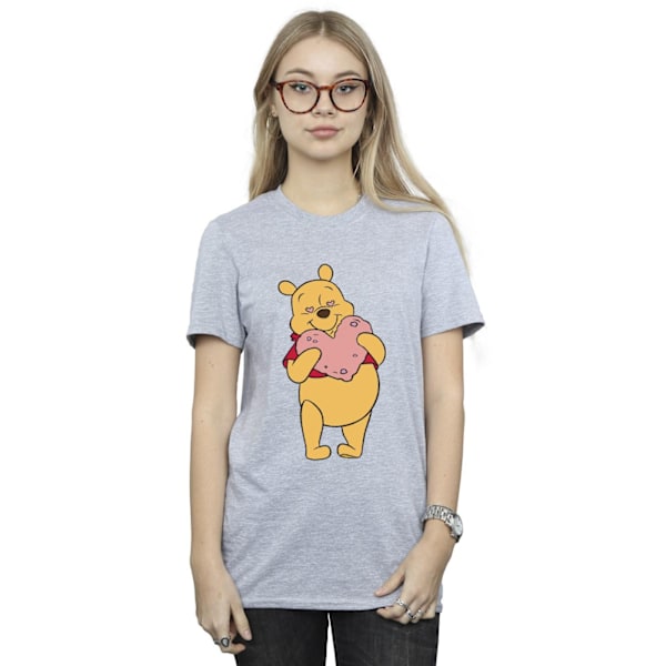 Disney Dam/Damer Winnie The Pooh Hjärta Ögon Bomull Pojkvän Sports Grey L