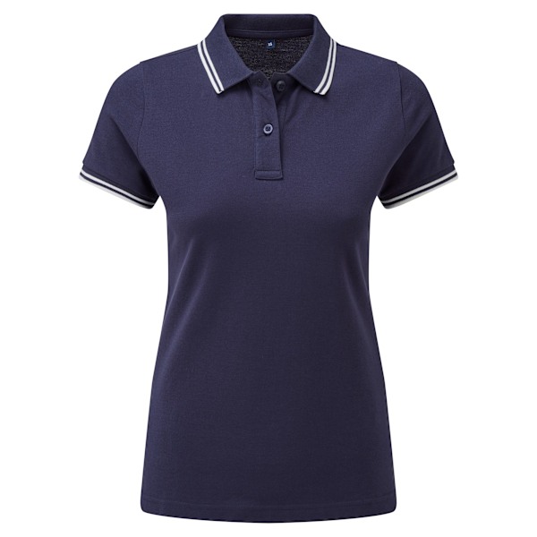 Asquith & Fox Dam/Damer Klassisk Passform Tipped Polo XS Marinblå/Vit Navy/White XS