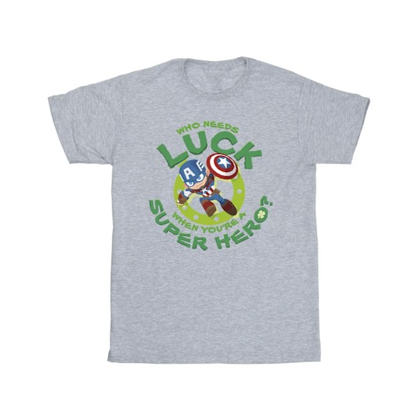 Marvel Boys St Patrick´s Day Captain America Luck T-Shirt 3-4 år Sports Grey 3-4 Years