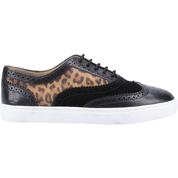 Hush Puppies Dam/Dam Tammy Leopard Print Läder Brogues Black/Brown 3 UK