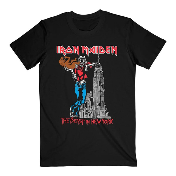 Iron Maiden Unisex Vuxen Odjuret i New York Tillbaka Print T-Shi Black M