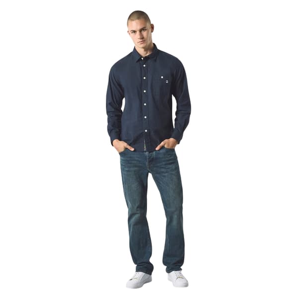 Pretty Green Herrskjorta med Paisleyfoder och Knappar S Marinblå Navy S
