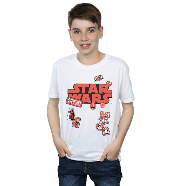 Star Wars Boys The Last Jedi Badges T-shirt 9-11 år Vit White 9-11 Years